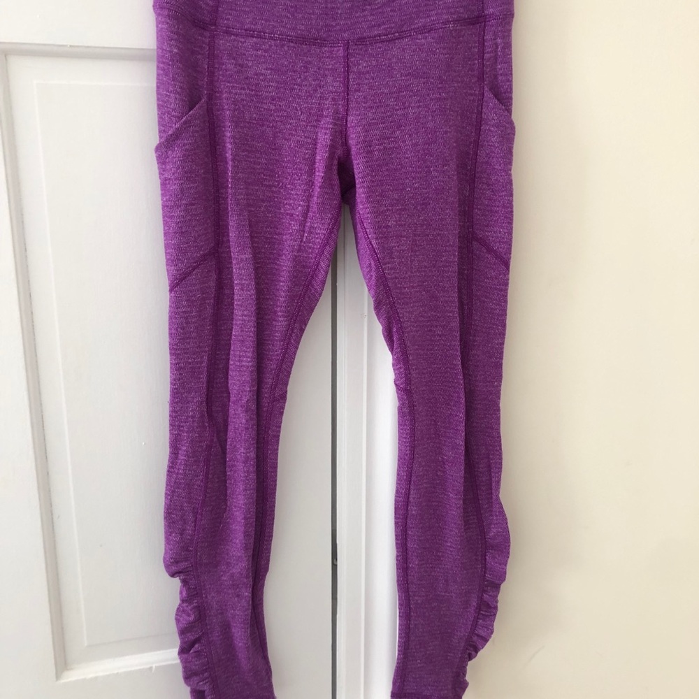 Lululemon Purple Ruched Legging-Size 8 EUC